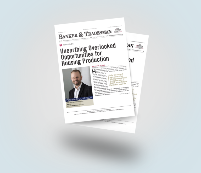 N6 and Diarmaid McGregor Highlighted in Bankers and Tradesman Magazine for their positive impact on the neighborhoods they build in.